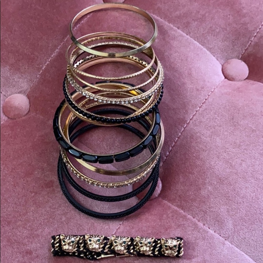 Gold and black Bracelet & Bangles